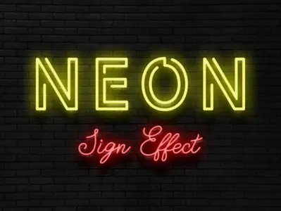 AS - Realistic Neon Sign Text Effect Mockup 379984314