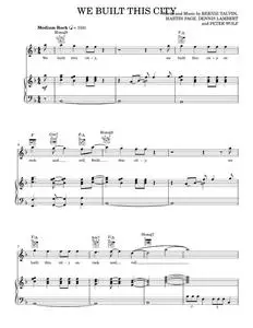 We Built This City - Rock Of Ages Musical, Starship (Piano-Vocal-Guitar)