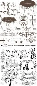 Vectors - Swirl Ornament Elements 26