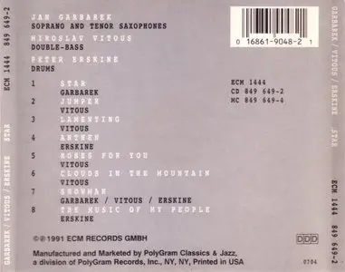 Jan Garbarek / Miroslav Vitous / Peter Erskine - Star (1991) {ECM 1444}