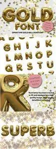 CreativeMarket - Gold foil balloon font 2290740