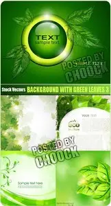 Background with green leaves 3 - Stock Vector