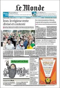 Le Monde du Samedi 01 Aout 2009