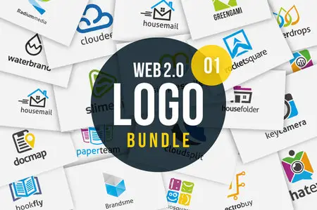 CreativeMarket - Web 2.0 Logo Bundle Vol. 01-04