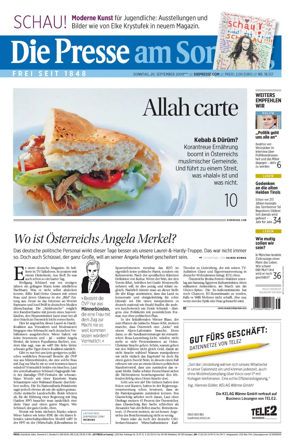 Die Presse am Sonntag vom 20. September 2009