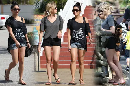 Vanessa Hudgens & Ashley Benson - At Busch Gardens in Tampa Bay March 3, 2012