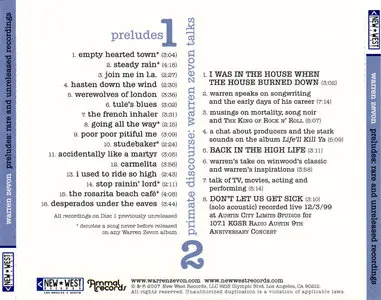 Warren Zevon - Preludes: Rare and Unreleased Recordings (2007) 2CD