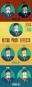 Retro Print Effects PSD