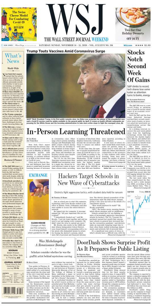 The Wall Street Journal - 14 November 2020 / AvaxHome