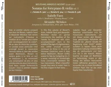 Isabelle Faust, Alexander Melnikov - Wolfgang Amadeus Mozart: Sonatas for fortepiano & violin, Vol. 1 (2018)