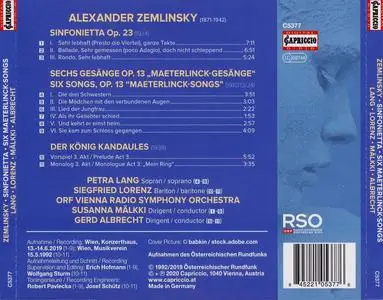 Susanna Mälkki, Gerd Albrecht - Alexander Zemlinsky: Sinfonietta, Maeterlinck-Songs, Der König Kandaules (2020)