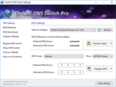 ChrisPC DNS Switch Pro 4.50