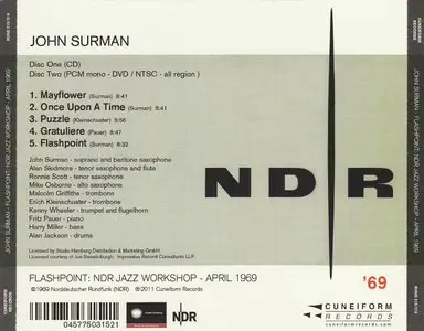 John Surman - Flashpoint: NDR Jazz Workshop, April 1969 [CD + DVD] {2011 Cuneiform remastered}