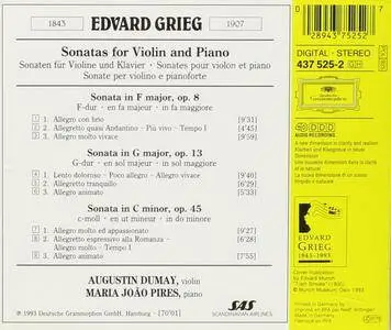 Augustin Dumay, Maria Joao Pires - Grieg: Violin Sonatas (2007)