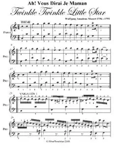 «Ah! Vous Dirai Je Maman Twinkle Twinkle Little Star Intermediate Piano Sheet Music» by Wolfgang Amadeus Mozart