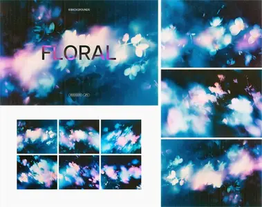 Ghost Distort Photo Effect - 8 Floral Backgrounds