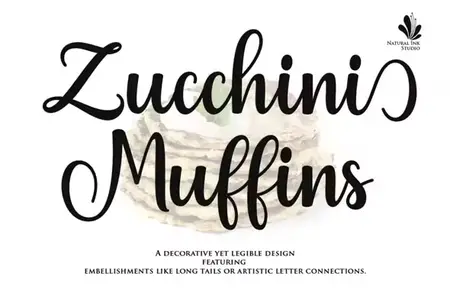 Zucchini Muffins Calligraphy Font