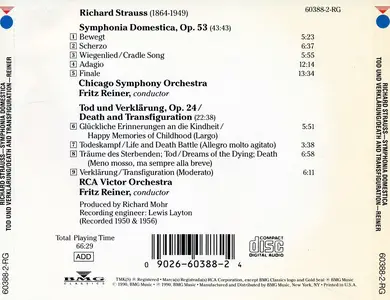 Fritz Reiner, Chicago Symphony, RCA Victor Orchestra - Richard Strauss: Symphonia Domestica; Tod und Verklärung (1990)