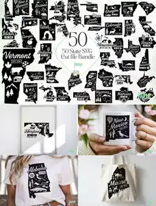 50 State SVG Cut Files Bundle