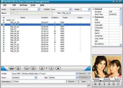 ImTOO DVD to Zune Converter ver.4.0.59 Build 1110