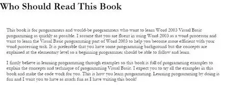 Word 2003 Visual Basic Programming