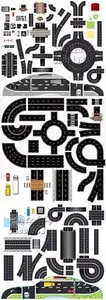 Road Elements & Markings Vector