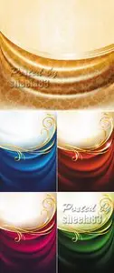 Color Fabric Curtains Vector