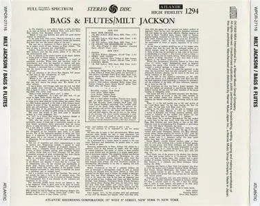 Milt Jackson - Bags & Flutes (1957) {2012 Japan Jazz Best Collection 1000 Series WPCR-27116}