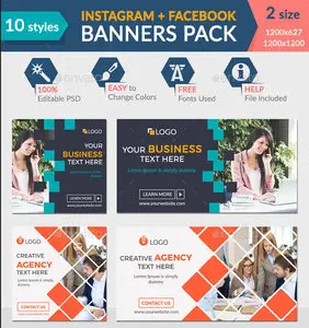 GraphicRiver - Facebook + Instagram Banners Pack