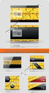 Modern triangle business card and banner vector