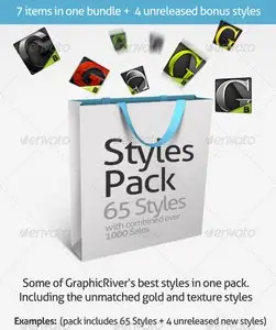 GraphicRiver Premium Text Styles Bundle - 65 Photoshop Styles