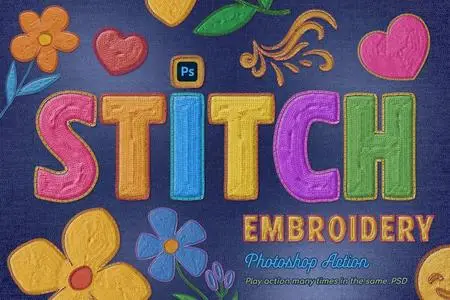 Embroidery Photoshop Action - 58621023