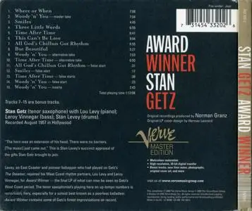 Stan Getz - Award Winner (1957) {Verve Master Edition 543 320-2 rel 2000}