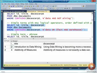 Indexing, Querying and Analyzing Text with SQL Server 2012-2014