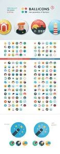 Vector Modern Flat Icon Set - Ballicons 2