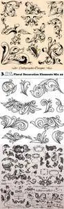 Vectors - Floral Decoration Elements Mix 29