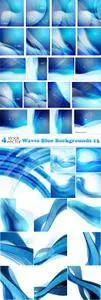 Vectors - Waves Blue Backgrounds 15