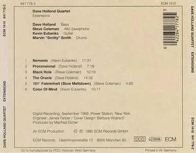 Dave Holland Quartet - Extensions (1990) {ECM 1410}