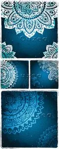 Vector - Vintage blue weave backgrounds