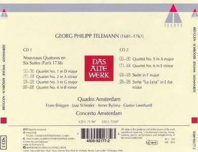 Frans Bruggen, Jaap Schroder, Anner Bylsma, Gustav Leonhardt - Telemann: Nouveaux Quatuors en Six Suites (1993)