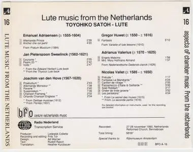 Toyohiko Satoh - Lute Music from the Netherlands (1991) {Radio Nederland BFO A-16}