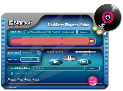 Bigasoft BlackBerry Ringtone Maker 1.7.4.3783 Portable