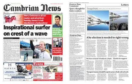 Cambrian News Arfon & Dwyfor – 22 December 2017