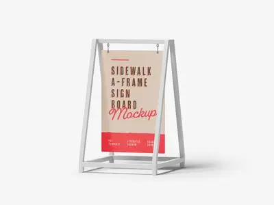 Outdoor Advertising A-Stand Mockup 608068583