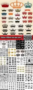 Collection of different vector image crown