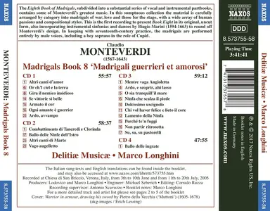 Marco Longhini, Delitiæ Musicæ - Claudio Monteverdi: Madrigals Book 8 'Madrigali guerrieri et amorosi' [4CDs] (2017)