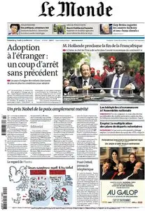 Le Monde et Suppléments du Dimanche 14 et Lundi 15 Octobre 2012