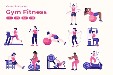 EE - Women Gym Fitness Illustration 2ARNZNA