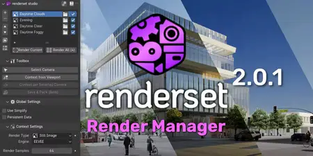 Blender Market - Render Manager Addon Renderset v2.0.1