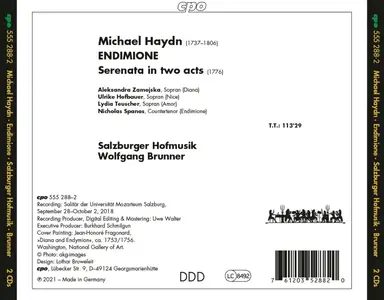 Wolfgang Brunner, Salzburger Hofmusik - Michael Haydn: Endimione (2021)